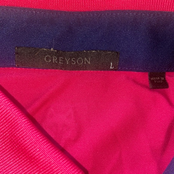 Greyson Men's Golf Polo Shirt Hot Pink Performance‎ Athletic Fit Large L - Picture 5 of 8